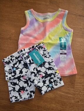 NWT Garanimals Toddler Girls' Tie Dye Print Tank Top and Shorts Set 12 Months